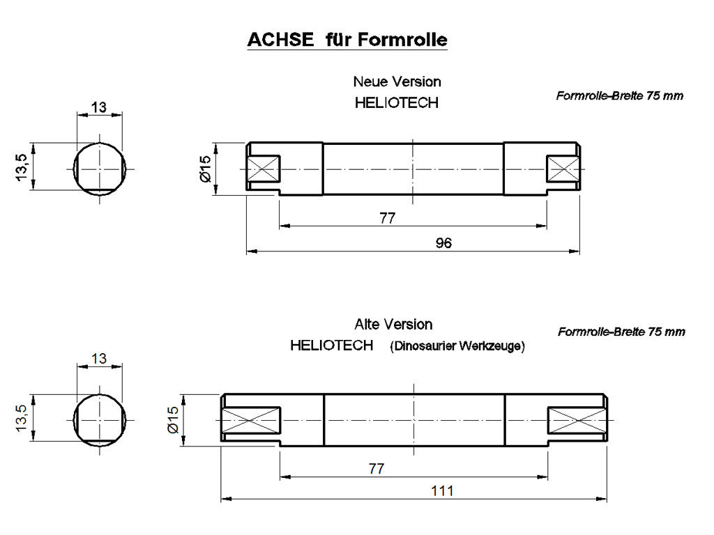 Formrolle Achse